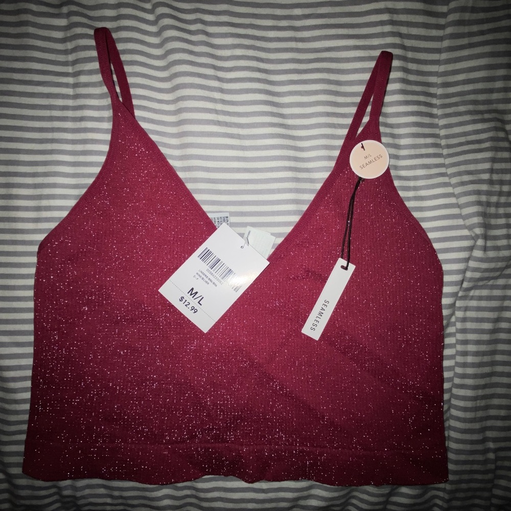 Forever 21 crop glitter top (M/L)